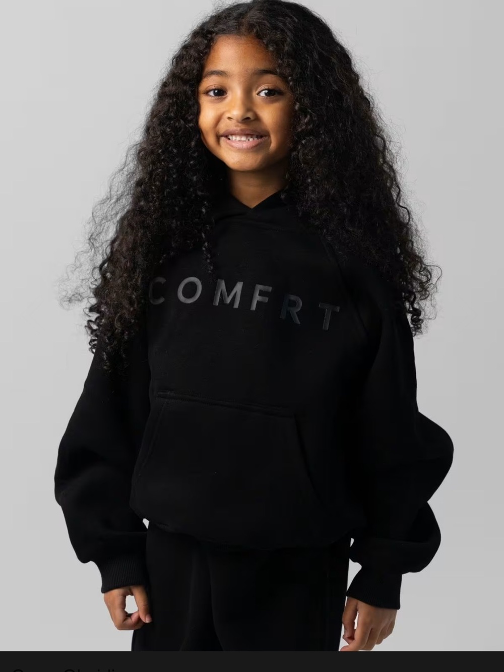Comfrt Tranquil Obsidian Black Hoodie Sweatshirt Size S